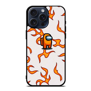 AMONG US ORANGE FLAMES iPhone 15 Pro Max Case Cover AMONG US ORANGE FLAMES iPhone 15 Pro Max Case Cover