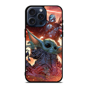 BABY YODA AND THE MANDALORIAN STAR WARS iPhone 15 Pro Max Case Cover