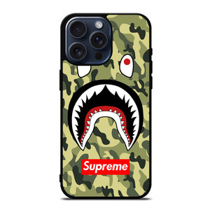 BAPE BATHING CAMO SHARK SUPREME iPhone 15 Pro Max Case Cover