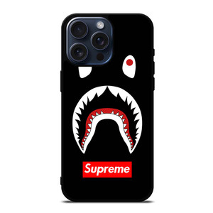 BAPE CAMO SHARK SUPREME BLACK iPhone 15 Pro Max Case Cover