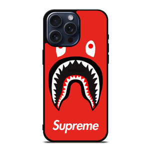 BAPE SHARK SUPREME RED iPhone 15 Pro Max Case Cover