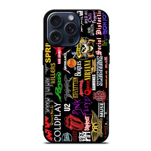 CLASSIC ROCK BAND COLLAGE iPhone 15 Pro Max Case Cover