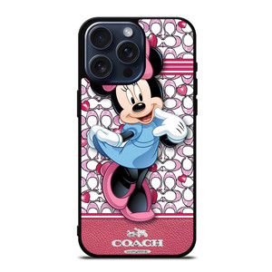 COACH MINNIE MOUSE PINK PATTERN iPhone 15 Pro Max Case Cover COACH MINNIE MOUSE PINK PATTERN iPhone 15 Pro Max Case Cover