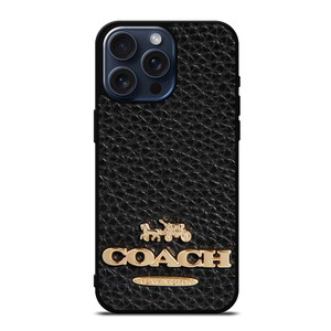COACH NEW YORK BLACK LEATHER 2 iPhone 15 Pro Max Case Cover COACH NEW YORK BLACK LEATHER 2 iPhone 15 Pro Max Case Cover