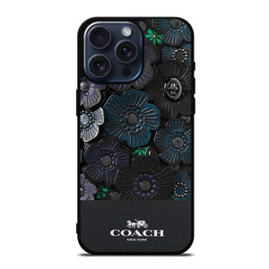 COACH NEW YORK BLACK TEA ROSE iPhone 15 Pro Max Case Cover