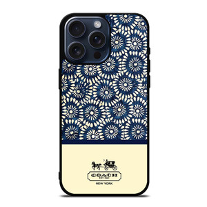 COACH NEW YORK BLUE FLORAL BATIK iPhone 15 Pro Max Case Cover