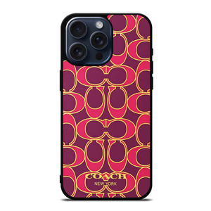 COACH NEW YORK PINK GOLD iPhone 15 Pro Max Case Cover COACH NEW YORK PINK GOLD iPhone 15 Pro Max Case Cover