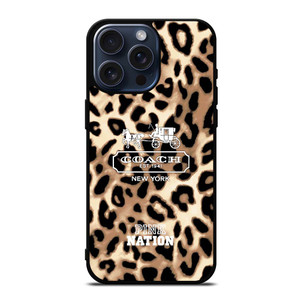 COACH NEW YORK PINK NATION LEPOARD iPhone 15 Pro Max Case Cover