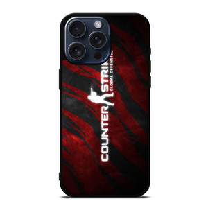 COUNTER STRIKE CSGO LOGO RED iPhone 15 Pro Max Case Cover