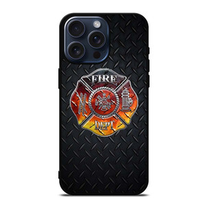 FIREFIGHTER FIREMAN METAL LOGO iPhone 15 Pro Max Case Cover