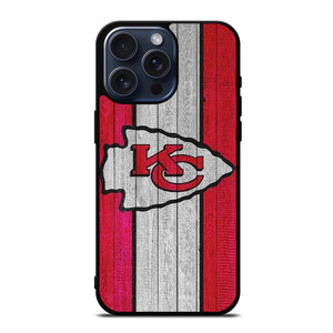 KANSAS CITY CHIEFS WOODEN LOGO iPhone 15 Pro Max Case Cover