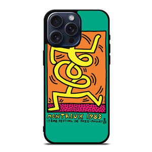 KEITH HARING MONTREUX 1983 iPhone 15 Pro Max Case Cover KEITH HARING MONTREUX 1983 iPhone 15 Pro Max Case Cover