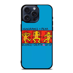 KEITH HARING SILENCE DEATH iPhone 15 Pro Max Case Cover
