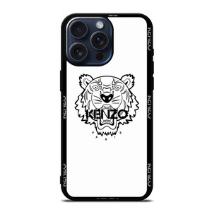 KENZO PARIS BORDERED LOGO WHITE iPhone 15 Pro Max Case Cover KENZO PARIS BORDERED LOGO WHITE iPhone 15 Pro Max Case Cover