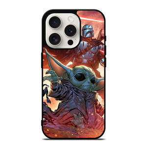 BABY YODA AND THE MANDALORIAN STAR WARS iPhone 15 Pro Case Cover