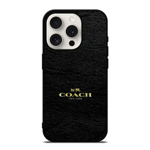 COACH LOGO TEXTURE BLACK iPhone 15 Pro Case Cover