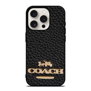 COACH NEW YORK BLACK LEATHER 2 iPhone 15 Pro Case Cover COACH NEW YORK BLACK LEATHER 2 iPhone 15 Pro Case Cover