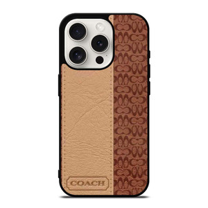 COACH NEW YORK BROWN LEATHER iPhone 15 Pro Case Cover COACH NEW YORK BROWN LEATHER iPhone 15 Pro Case Cover