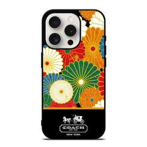 COACH NEW YORK COLORFUL FLORAL LOGO iPhone 15 Pro Case Cover