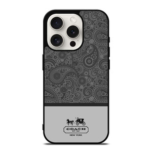 COACH NEW YORK GREY BATIK iPhone 15 Pro Case Cover COACH NEW YORK GREY BATIK iPhone 15 Pro Case Cover