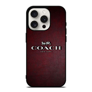 COACH NEW YORK LOGO LEATHER iPhone 15 Pro Case Cover COACH NEW YORK LOGO LEATHER iPhone 15 Pro Case Cover