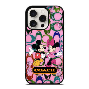 COACH PINK MICKEY MINNIE iPhone 15 Pro Case Cover COACH PINK MICKEY MINNIE iPhone 15 Pro Case Cover