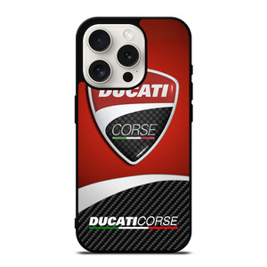 DUCATI CORSE LOGO CARBON iPhone 15 Pro Case Cover DUCATI CORSE LOGO CARBON iPhone 15 Pro Case Cover