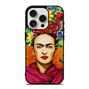 FRIDA KAHLO FLORAL ART iPhone 15 Pro Case Cover