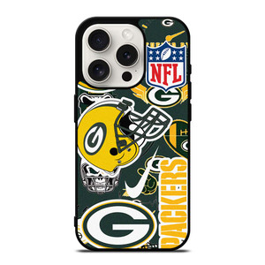 GREEN BAY PACKERS NFL STICKER BOMB iPhone 15 Pro Case Cover GREEN BAY PACKERS NFL STICKER BOMB iPhone 15 Pro Case Cover