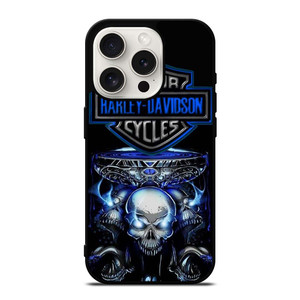 HARLEY DAVIDSON SKULL BLUE iPhone 15 Pro Case Cover