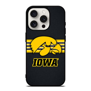 IOWA HAWKEYES STRIPE LOGO iPhone 15 Pro Case Cover