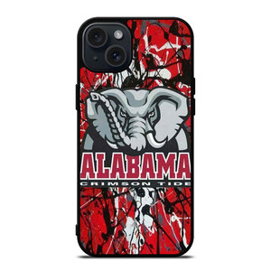 ALABAMA CRIMSON TIDE SPLASHED LOGO iPhone 15 Plus Case Cover