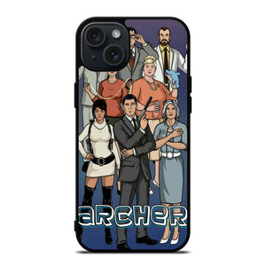 ARCHER CARTOON ALL CAST iPhone 15 Plus Case Cover ARCHER CARTOON ALL CAST iPhone 15 Plus Case Cover