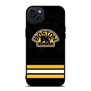 BOSTON BRUINS LOGO STRIPED iPhone 15 Plus Case Cover