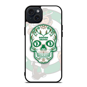 BOSTON CELTICS BASKET SKULL iPhone 15 Plus Case Cover