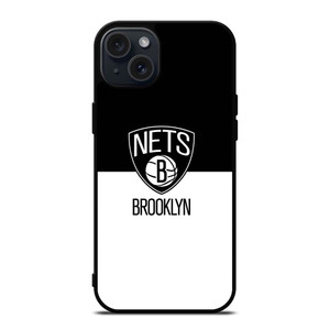 BROOKLYN NETS NBA BLACK WHITE iPhone 15 Plus Case Cover