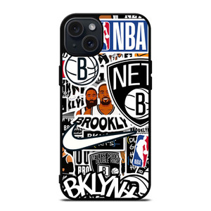 BROOKLYN NETS NBA STICKER BOMB iPhone 15 Plus Case Cover BROOKLYN NETS NBA STICKER BOMB iPhone 15 Plus Case Cover