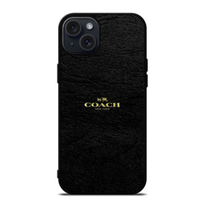 COACH NEW YORK BLACK LEATHER iPhone 15 Plus Case Cover COACH NEW YORK BLACK LEATHER iPhone 15 Plus Case Cover