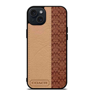 COACH NEW YORK BROWN LEATHER iPhone 15 Plus Case Cover COACH NEW YORK BROWN LEATHER iPhone 15 Plus Case Cover