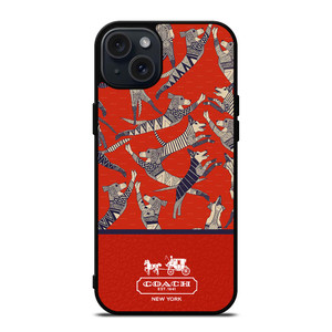 COACH NEW YORK DOG PARTY iPhone 15 Plus Case Cover COACH NEW YORK DOG PARTY iPhone 15 Plus Case Cover