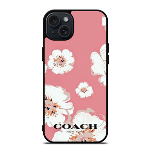 COACH NEW YORK PINK FLOWER iPhone 15 Plus Case Cover COACH NEW YORK PINK FLOWER iPhone 15 Plus Case Cover