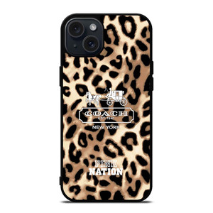 COACH NEW YORK PINK NATION LEPOARD iPhone 15 Plus Case Cover