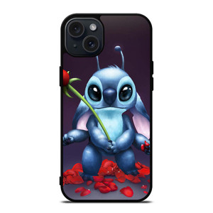 DISNEY STITCH AND ROSE FLOWER iPhone 15 Plus Case Cover DISNEY STITCH AND ROSE FLOWER iPhone 15 Plus Case Cover