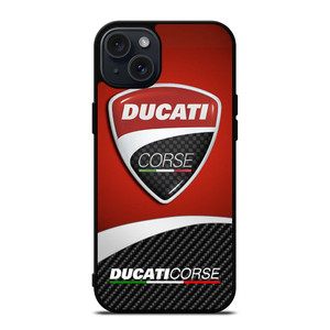 DUCATI CORSE LOGO CARBON iPhone 15 Plus Case Cover