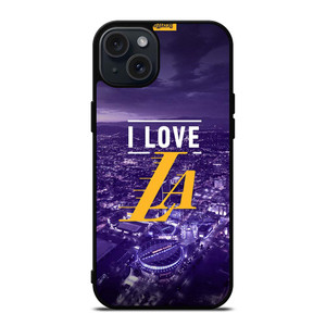 I LOVE LA LAKERS NBA LOGO iPhone 15 Plus Case Cover I LOVE LA LAKERS NBA LOGO iPhone 15 Plus Case Cover