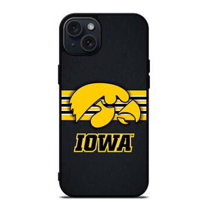 IOWA HAWKEYES STRIPE LOGO iPhone 15 Plus Case Cover IOWA HAWKEYES STRIPE LOGO iPhone 15 Plus Case Cover