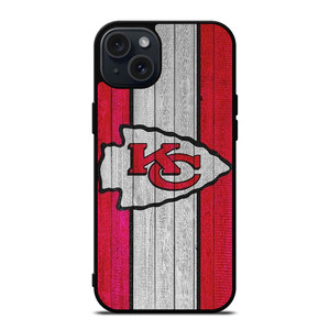 KANSAS CITY CHIEFS WOODEN LOGO iPhone 15 Plus Case Cover KANSAS CITY CHIEFS WOODEN LOGO iPhone 15 Plus Case Cover