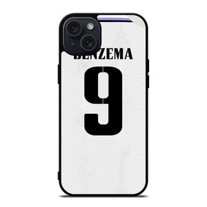 KARIM BENZEMA REAL MADRID 2022 KIT iPhone 15 Plus Case Cover KARIM BENZEMA REAL MADRID 2022 KIT iPhone 15 Plus Case Cover
