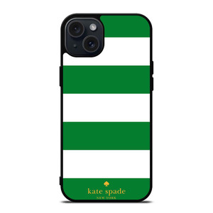 KATE SPADE GREEN STRIPE iPhone 15 Plus Case Cover
