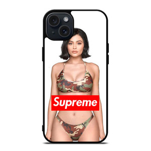 KYLIE JENNER SUPREME CAMO iPhone 15 Plus Case Cover
